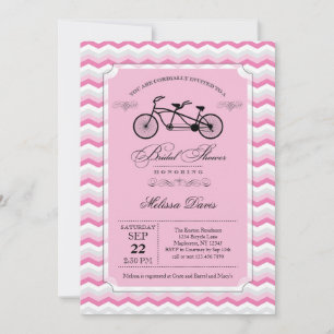 Tandem Bicycle Bridal Shower Kaart