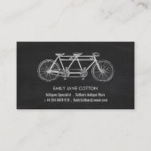 Tandem Bicycle & Chalkboard, Antiek dealer Visitekaartje (Voorkant)