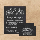 Tandem Bicycle & Chalkboard, Antiek dealer Visitekaartje
