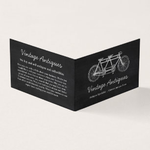 Tandem Bicycle & Chalkboard, Antiek dealer Visitekaartje