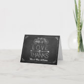 Tandem Bicycle Chalkboard Typography Wedding Bedankkaart (Voorkant)