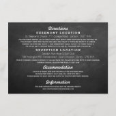Tandem Bicycle Chalkboard Typography Wedding Informatiekaartje (Achterkant)