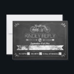 Tandem Bicycle Chalkboard Typography Wedding RSVP<br><div class="desc">Tandem Bicycle Chalkboard Typografie Wedding RSVP Kaarten.</div>