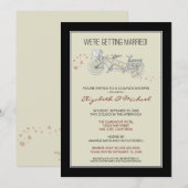 Tandem Bicycle Couple's Bridal Shower Invitation Kaart (Voorkant / Achterkant)