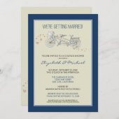 Tandem Bicycle Couple's Bridal Shower Invitation Kaart (Voorkant / Achterkant)