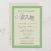 Tandem Bicycle Couple's Bridal Shower Invitation Kaart (Voorkant / Achterkant)