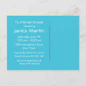 Tandem Bicycle Custom Aqua Invitation Briefkaart (Achterkant)