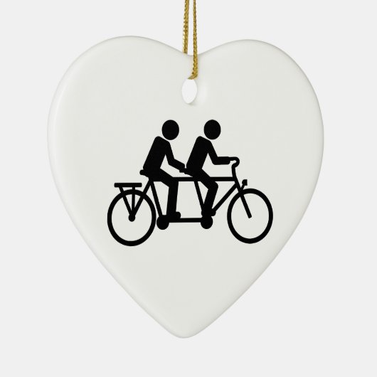 Tandem Bicycle-fiets Keramisch Ornament (Rechts)