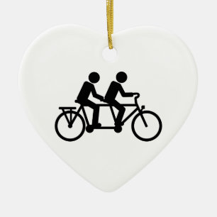 Tandem Bicycle-fiets Keramisch Ornament
