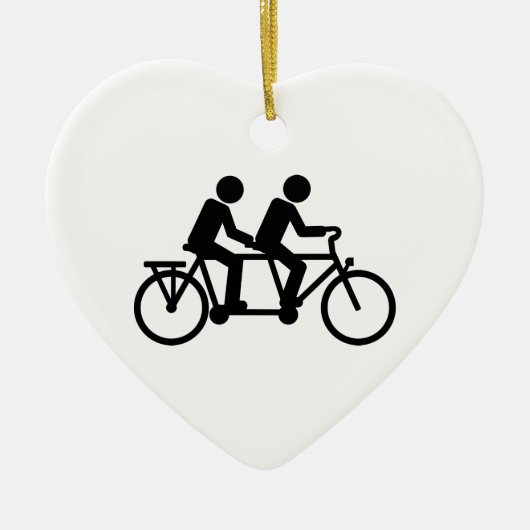 Tandem Bicycle-fiets Keramisch Ornament (Voorkant)
