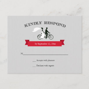 Tandem Bicycle Gray Wedding RSVP