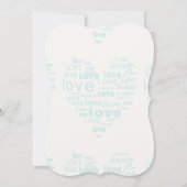  Tandem Bicycle Hearts Typography Wedding Kaart (Achterkant)