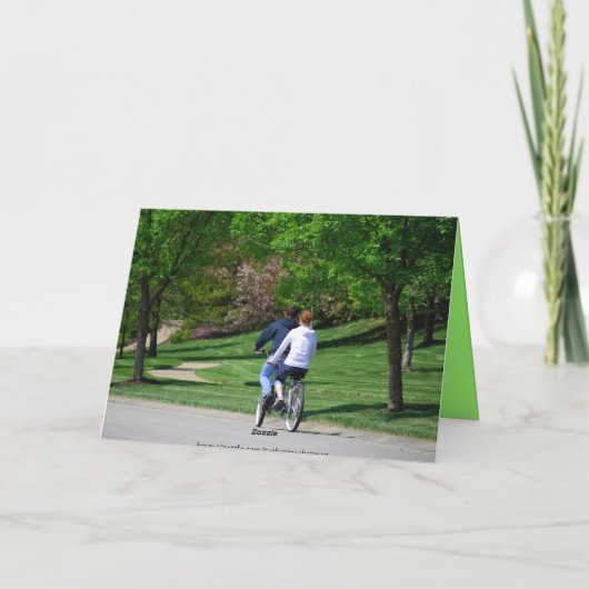 Tandem Bicycle Husband Happy Jubileum Card Kaart (Achterkant)