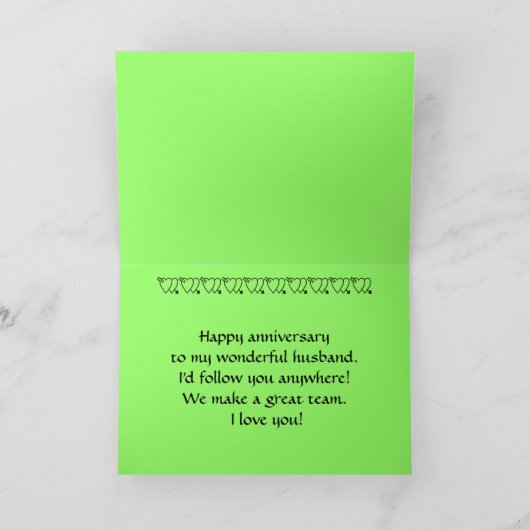 Tandem Bicycle Husband Happy Jubileum Card Kaart (Binnen)