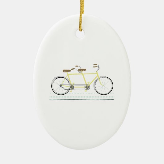 Tandem Bicycle Keramisch Ornament (Voorkant)