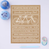 Tandem Bicycle, Kraft Cycling Club Adverteren Flyer (Enkel)