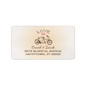 Tandem Bicycle Love Label (Voorkant)
