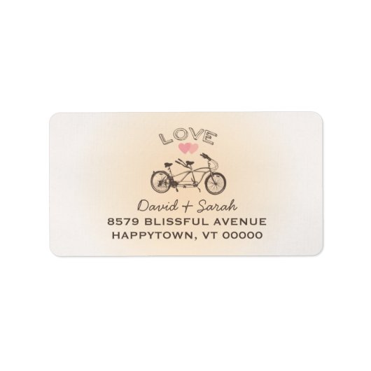 Tandem Bicycle Love Label (Voorkant)