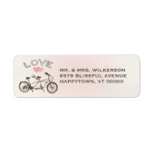 Tandem Bicycle Love Label (Voorkant)