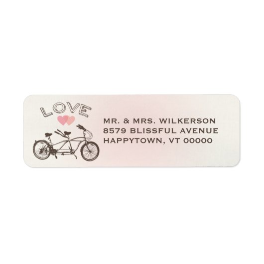 Tandem Bicycle Love Label (Voorkant)