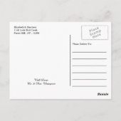 Tandem Bicycle op Chalkboard Weddenschap Dank je Briefkaart (Achterkant)