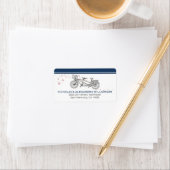 Tandem Bicycle Return Address Labels (marine) (Insitu)