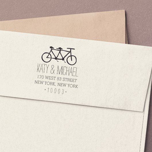 Tandem Bicycle Return-adresstempel Zelfinktende Stempel