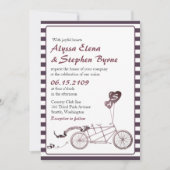 Tandem Bicycle Romantic Casual huwelijksuitnodigin Kaart (Voorkant)