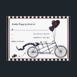 Tandem Bicycle Romantic Casual Wedding RSVP<br><div class="desc">tandemfiets met twee hartvormige ballonnen voor de initialen van een paar, blikblikken en een spandoek zeggen: "WE DOEN" versierd door een gestreept lijst, om een eenvoudige moderne aanraking toe te voegen, perfect voor je casual buitenbruiloft. Alle tekst kan worden gewijzigd. Als u het in een andere kleur nodig hebt of...</div>