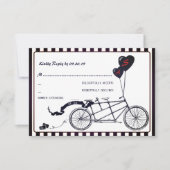 Tandem Bicycle Romantic Casual Wedding RSVP (Voorkant)