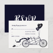 Tandem Bicycle Romantic Casual Wedding RSVP Kaartje (Voorkant / Achterkant)