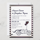 Tandem Bicycle Romantic Post Wedding Reception Kaart (Voorkant)