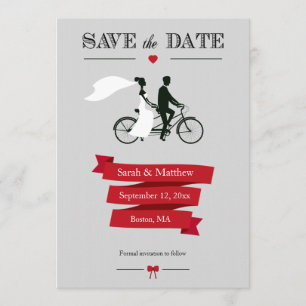 Tandem Bicycle Save the Date Cards