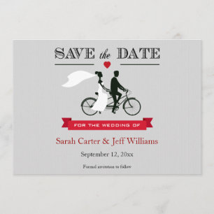 Tandem Bicycle Save the Date Cards
