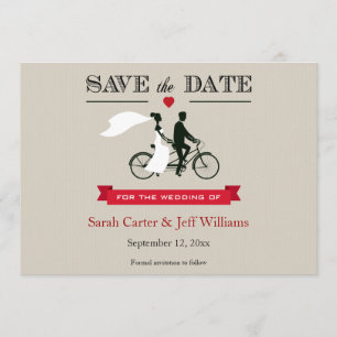 Tandem Bicycle Save the Date Cards