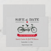 Tandem Bicycle Save the Date Cards (Voorkant / Achterkant)