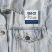 Tandem Bicycle "Team Groom" Bridal Party Button (In situ)