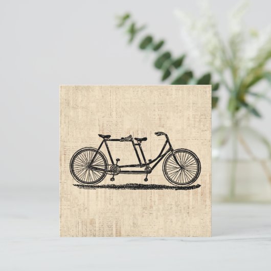 Tandem Bicycle Two Person Bicycle Antiek Bike Kaart (Staand voorkant)