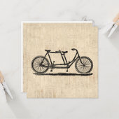 Tandem Bicycle Two Person Bicycle Antiek Bike Kaart (Voorkant / Achterkant in situ)