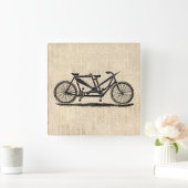 Tandem Bicycle Two Person Bicycle Antiek Bike Vierkante Klok (Huis)