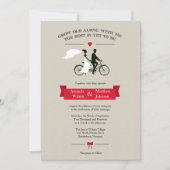 Tandem Bicycle Vintage Wedding Invitting Kaart (Voorkant)