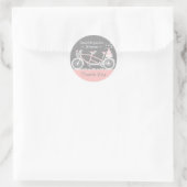 Tandem Bicycle Wedding Bedankt Sticker (Tas)
