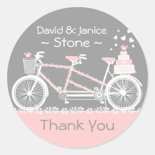 Tandem Bicycle Wedding Bedankt Sticker