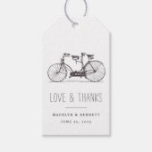  Tandem Bicycle Wedding Favor Dank je Cadeaulabel (Voorkant)