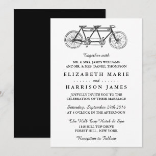 Tandem Bicycle Wedding Kaart