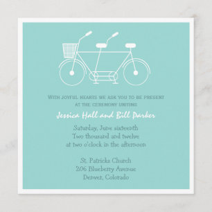 Tandem Bicycle Wedding Kaart