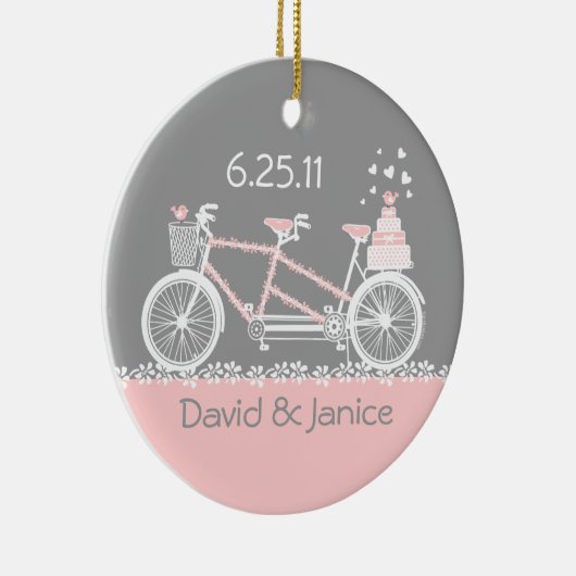 Tandem Bicycle Wedding Keepomwille Ornament (Rechts)
