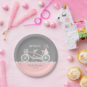 Tandem Bicycle Wedding Papieren Bordje (Feest)