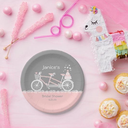 Tandem Bicycle Wedding Papieren Bordje (Feest)