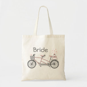 Tandem Bicycle Wedding Personalized Bag Tote Bag